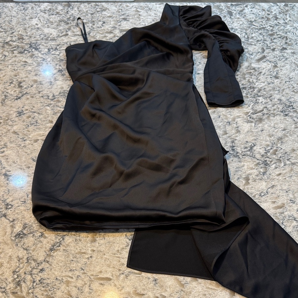 Katie May Baddest Black One Shoulder Cocktail Mini Dress XS - Picture 2 of 11